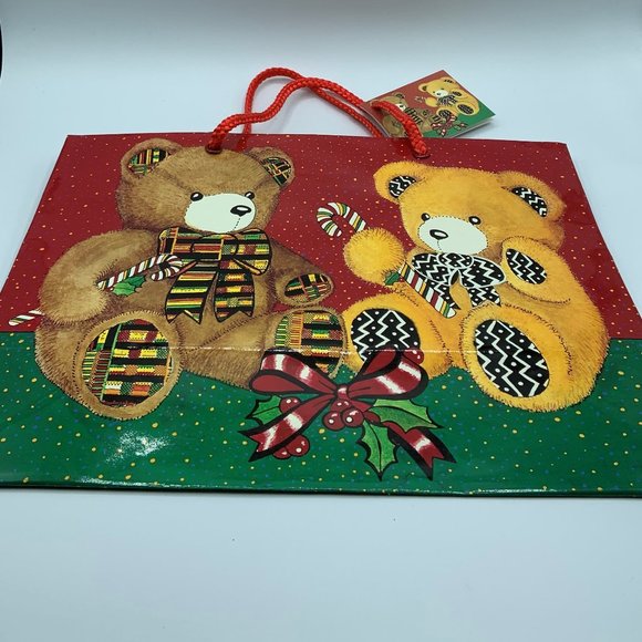 Holiday Teddies Gift Bag - Set of 2 - Picture 1 of 2